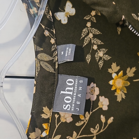 Olive Blouse with Zipper - Picture 2 of 4